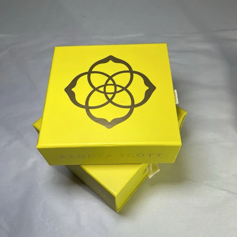 Three Empty Kendra Scott Jewelry Gift Boxes Hello White Bow‎ Pull Out Drawers